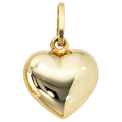 Herz-Anhänger JOBO "Anhänger Herz", gold (gelbgold 333), Schmuckanhänger, Damen, Gelbgold 333, 333 Gold