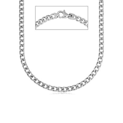 Edelstahlkette FIRETTI "Schmuck Geschenk Halskette Panzerkette, Geburtstag Weihnachten" Gr. 50, silber (silberfarben), Halsketten, Herren, 50, Edelstahl, L: 60cm-50cm B: 4mm, Edelstahlkette Panzerkette, B:4mm Image