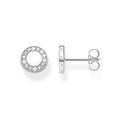 Paar Ohrstecker THOMAS SABO "Kreis mit weißen Steinen silber, H2061-051-14" Ohrringe Gr. Silber 925 (Sterlingsilber), bunt (silberfarben, weiß, kristallweiß) Damen Ohrstecker