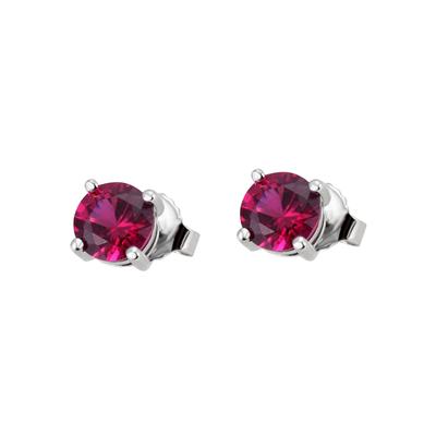Paar Ohrstecker FIRETTI "Schmuck Geschenk Silber 925 Ohrschmuck pink", rot (silberfarben, dunkelrot, dunkelrot), Ohrringe, Damen, Silber 925 (Sterlingsilber), mit Zirkonia (synth.) Image