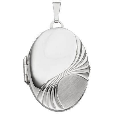 Medallion-Anhänger JOBO "Anhänger Medaillon oval", silber (silber 925), Schmuckanhänger, Damen, Silber 925 (Sterlingsilb