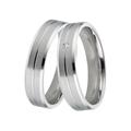 Trauring DOOSTI "Schmuck Geschenk Silber 925 Ehering Partnerring LIEBE" Fingerringe Gr. 56, 0,015 ct SI = kleine Einschlüsse mit Brillant, Silber 925 (Sterlingsilber)-Diamanten, 5 mm, silberfarben Trauringe