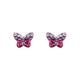 Paar Ohrstecker AMOR "Schmetterling, 2036780, 9540709" Ohrringe Gr. Silber 925 (Sterlingsilber), pink (silberfarben, pink, violett, violett) Mädchen Mädchenschmuck mit Glasstein