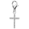 Charm Kreuz ENGELSRUFER "Einhänger, Anhänger, für Halskette, Armband ERC-LILCROSS-ZI" Charms silberfarben (silberfarben, kristallweiß, kristallweiß) Damen Charms Anhänger