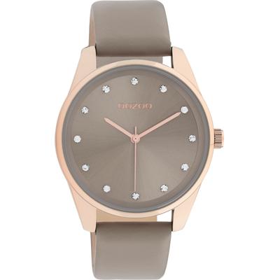 Quarzuhr OOZOO, grau (taupe), Armbanduhren, Damen, Armbanduhr, Damenuhr, Lederarmband Image