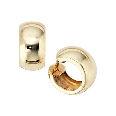 Paar Creolen JOBO, gold (gelbgold 333), Ohrringe, Damen, Gelbgold 333, breit rund 333 Gold