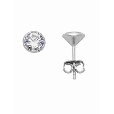 Paar Ohrhänger ADELIA´S "1 Paar 925 Silber Ohrringe / Ohrstecker mit Zirkonia Ø 6,5 mm", silber, Ohrringe, Damen, Damen,