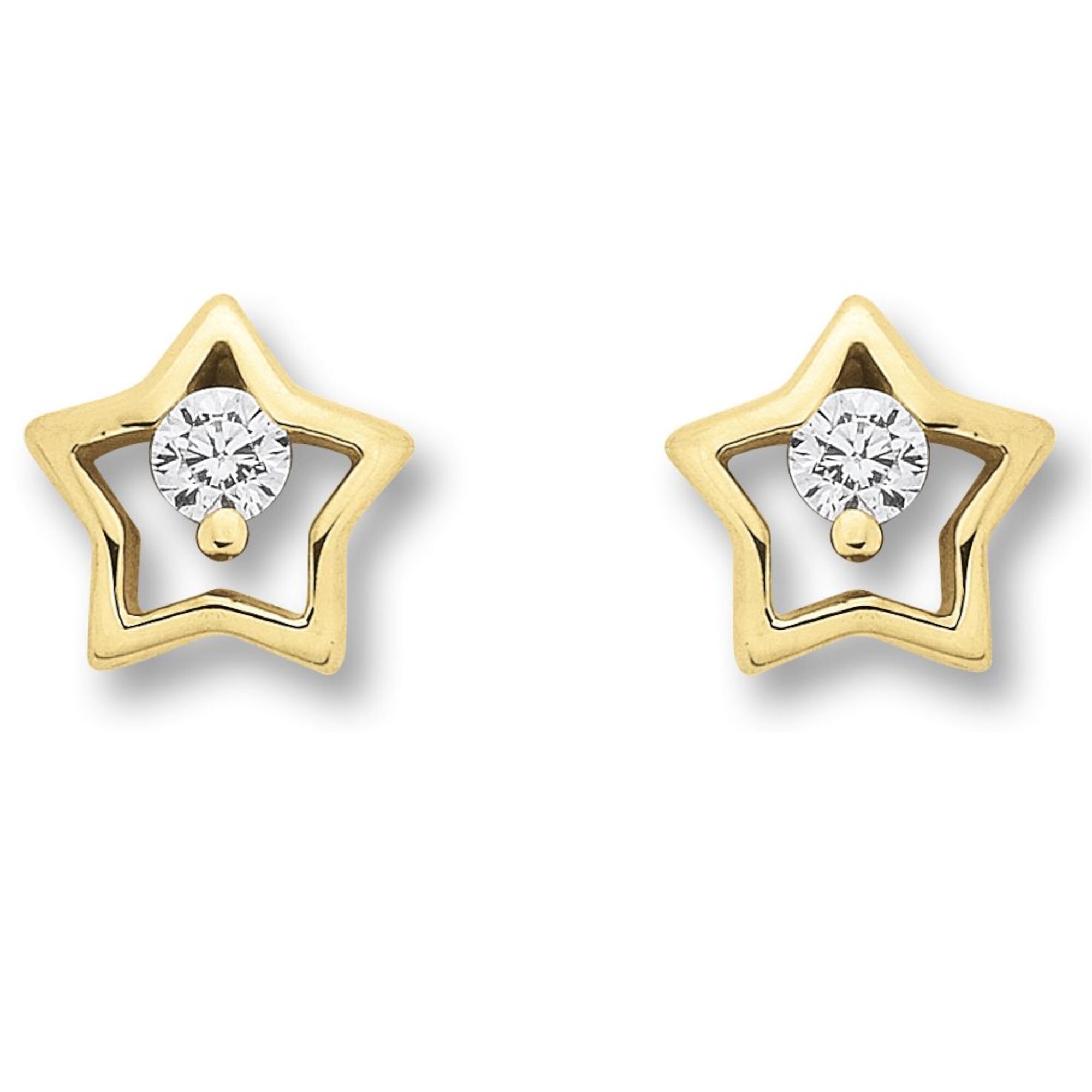 Paar Ohrhänger ONE ELEMENT "Zirkonia Stern Ohrringe Ohrstecker aus 333 Gelbgold", gold, Ohrringe, Mädchen, Kinder, Gelbgold 333 Gold, Gelbgold 333, Gold, Persönlicher Akzent – schlicht, modern, aussagekräftig Image