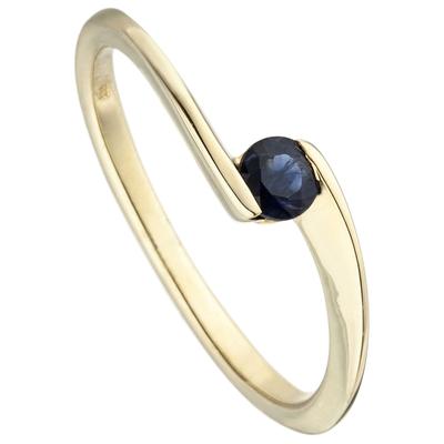 Goldring JOBO "Ring mit Safir" Gr. 56, blau (blau, blau), Fingerringe, Damen, 56, Gelbgold 333, 333 Gold Image