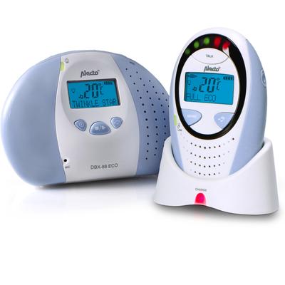 Babyphone ALECTO "DBX-88 ECO DECT mit Display" Babyphones blau (weiß, blau) Baby Babyphone mit Gegensprechfunktion