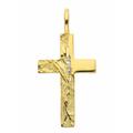 Ketten-Anhänger ADELIA´S "333 Gold Kreuz Anhänger mit Zirkonia" Schmuckanhänger Gr. Damen, mit Zirkonia, Gelbgold 333, goldfarben (gold) Damen Anhänger