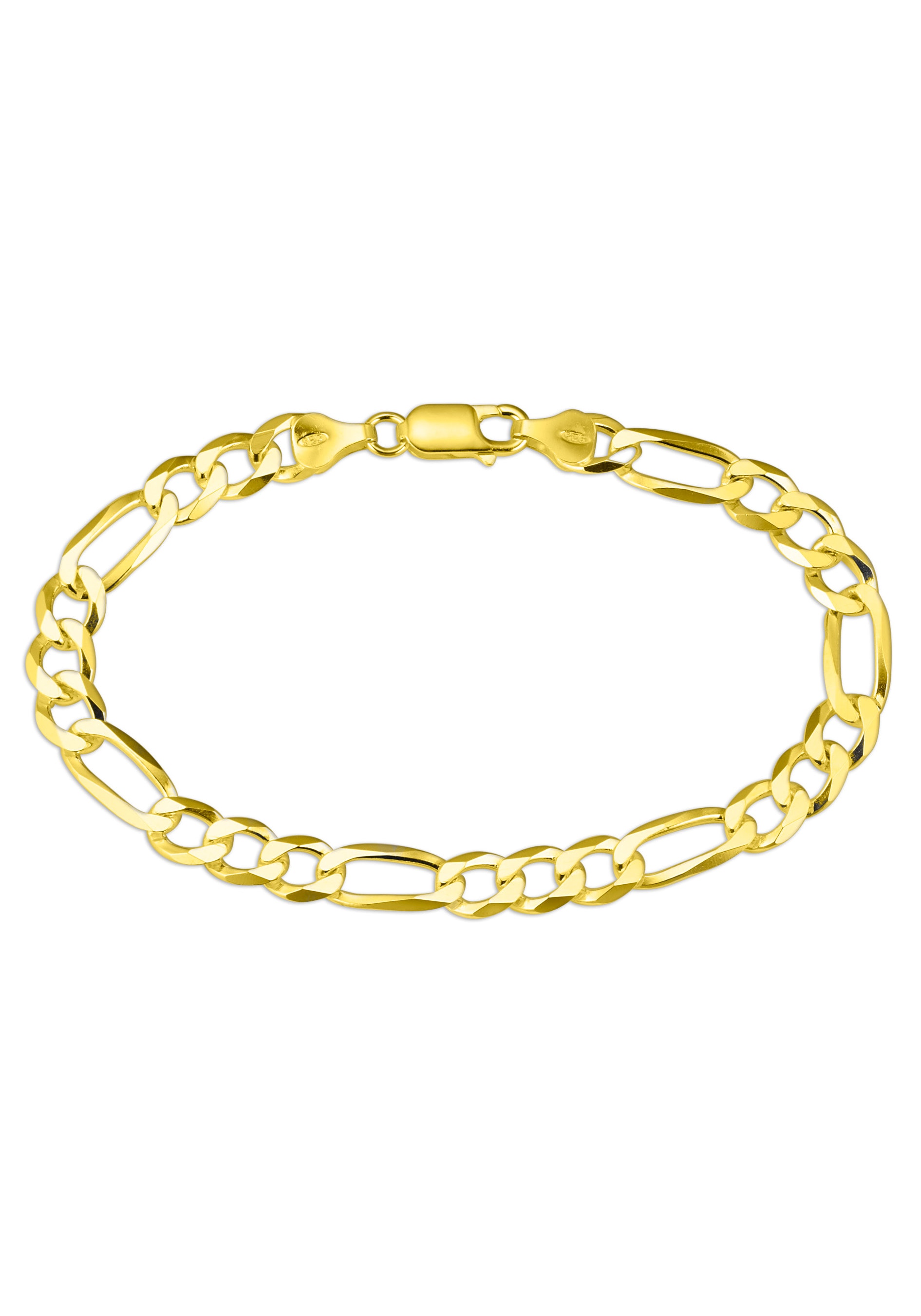 Armband BRUNO BANANI "Schmuck Geschenk Silber 925 Armschmuck Armkette Figarokette" Gr. 19, gold (gelbgoldfarben), Armbänder, Herren, 19, Silber 925 (Sterlingsilber) Image