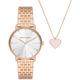 Quarzuhr ARMANI EXCHANGE "AX7145SET" Armbanduhren rosegold (roségoldfarben) Damen Quarzuhren Armbanduhr, Damenuhr, ideal auch als Geschenk, analog