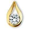 Ketten-Anhänger ONE ELEMENT "Zirkonia Anhänger aus 333 Gelbgold", gold, Schmuckanhänger, Damen, Damen,mit Zirkonia, Gelbgold 333-Gold, Gelbgold 333, Gold, für Damen – klassisch & elegant im Design