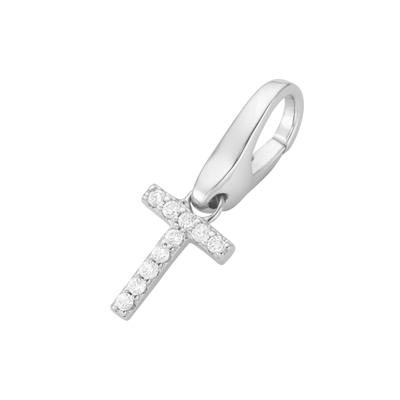 Charm Buchstabe "Buchstabe T, Zirkonia Steine, Silber 925", weiß, GIORGIO MARTELLO MILANO, Charms, Damen, Silber 925 (Sterlingsilber)