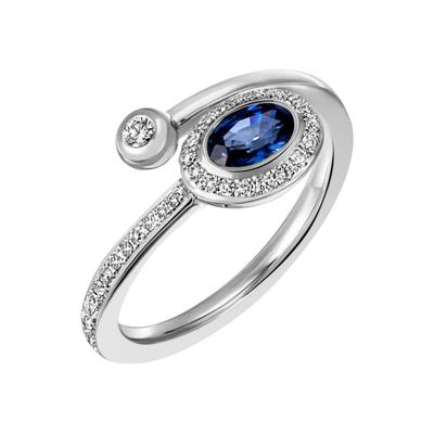 Fingerring FIRETTI "Schmuck Geschenk Silber 925 Silberring blau glitzernd" Gr. 58, blau (silberfarben, blau, kristallweiß, blau, kristallweiß), Fingerringe, Damen, 58, Silber 925 (Sterlingsilber), 1,9mm, mit Zirkonia (synth.) Image