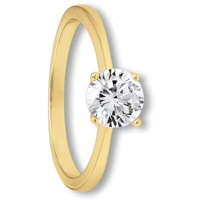 Goldring ONE ELEMENT "Zirkonia Ring aus 333 Gelbgold" Gr. 51, gold, Fingerringe, Damen, 51,mit Zirkonia, Gelbgold 333, D