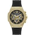 Multifunktionsuhr GUESS "GW0518G2" Armbanduhren goldfarben (schwarz) Herren Quarzuhren