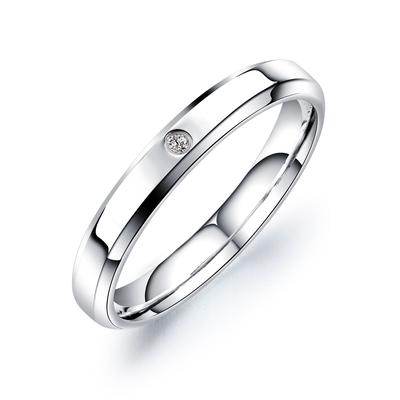 Partnerring FIRETTI "Schmuck Geschenk "LIEBE" Shine" Gr. 54, silber (edelstahlfarben, kristallweiß, kristallweiß), Fingerringe, 54, Edelstahl, 3mm, mit Zirkonia (synth.) Image