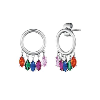Paar Ohrstecker ENGELSRUFER "Fly with me, ERE-FLY-ZIM-CR", bunt (silberfarben, rot, grün, blau, violett, rosa, rot, grün, blau, violett, rosa), Ohrringe, Damen, Silber 925 (Sterlingsilber), mit Zirkonia (synth.) Image