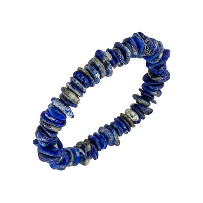 Armband JOBO, blau, Armbänder, Damen, Materialmix, mit Lapislazuli 19 cm