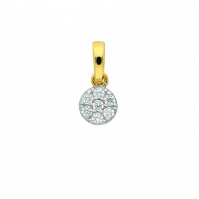 Ketten-Anhänger ADELIA´S "333 Gold Anhänger mit Zirkonia Ø 4,8 mm", gold, Schmuckanhänger, Damen, mit Zirkonia, Gold, mit Zirkonia Goldschmuck für Damen