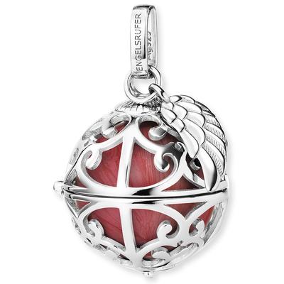 Ketten-Anhänger ENGELSRUFER "Schmuck Geschenk, Engelsrufer Relaunch mit Flügelanhänger, ER-23" Gr. S, rot (silberfarben, perlmuttfarben, rot), Schmuckanhänger, Damen, S, Silber 925 (Sterlingsilber)-Messing, 7,52 g, Silber 925 (Sterlingsilber), Messing