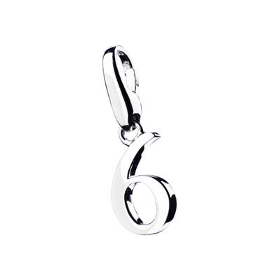 Charm-Einhänger "Zahl 6", silber, GIORGIO MARTELLO MILANO, Charms, Damen, Silber 925 (Sterlingsilber)