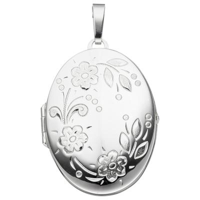 Medallion-Anhänger JOBO "Anhänger Medaillon oval", silber (silber 925), Schmuckanhänger, Damen, Silber 925 (Sterlingsilber), 925 Silber Image