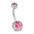 Bauchnabelpiercing FIRETTI "Schmuck Geschenk Piercing Körperschmuck" Piercings bunt (stahlgrau, rosa, rosa) Bauchnabelpiercings