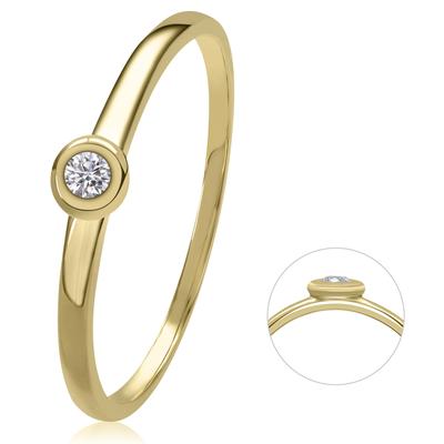 Diamantring ONE ELEMENT "0,03 ct Diamant Brillant Ring aus 585 Gelbgold" Gr. 52, gold, Fingerringe, Damen, 52, 0,03 ct mit Diamant, Gelbgold 585-Gold-Diamanten, Gelbgold 585, Gold, Diamanten, edles Design – modisch & dezent zugleich Image