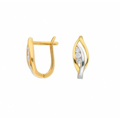 Paar Ohrhänger ADELIA´S "1 Paar 333 Gold Ohrringe / Creolen mit Zirkonia", gold, Ohrringe, Damen, Damen, Gelbgold 333, mit Zirkonia Goldschmuck für Damen Image