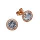 Paar Ohrstecker OROLINO "585 Gold rosé mit Brillant und Blautopas (beh.)" Ohrringe Gr. ONE-SIZE, 0,18 ct, Gold, rot (rot, braun) Damen Ohrstecker