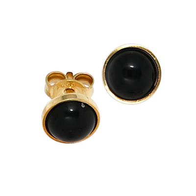 Paar Ohrstecker JOBO "Ohrringe mit Onyx", gold (gelbgold 333), Ohrringe, Damen, Gelbgold 333, 333 Gold