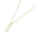 Collier GIORGIO MARTELLO MILANO "Mittelteil oval mit Zirkonia, gelb vergoldet, Silber 925" Halsketten Gr. 45 cm, Silber 925 (Sterlingsilber), goldfarben (gold) Damen