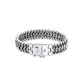 Armband KUZZOI "Herren Panzerarmband Gliederkette 925er Silber" Armbänder Gr. 19 cm, ohne Stein, Silber 925 (Sterlingsilber), silberfarben (silber) Herren Armbänder Silber