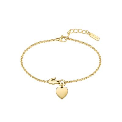 Armband LACOSTE "Schmuck Edelstahl Armband Erbskette LOVE MY CROC", gold (gelbgoldfarben), Armbänder, Damen, Edelstahl