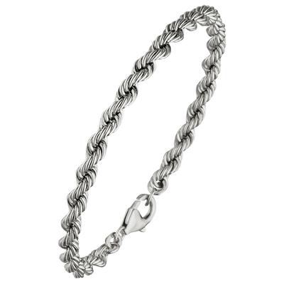 Armband JOBO, silber (silber 925), Armbänder, Damen, Silber 925 (Sterlingsilber), Kordelarmband 925 Silber massiv 19 cm