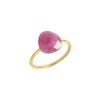 Fingerring JAMELLI "Silber 925 vergoldet mit echtem pinken Safir 10x9mm" Gr. 54, gelb (gelb, pink), Fingerringe, Damen, 054 (17,2), 4,05 ct, Silber 925 (Sterlingsilber)