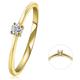 Diamantring ONE ELEMENT "0,10 ct Diamant Brillant Ring aus 585 Gelbgold" Fingerringe Gr. 50, mit Diamant, Gelbgold 585-Diamanten, goldfarben (gold) Damen Diamantringe