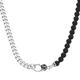 Collier GIORGIO MARTELLO MILANO "Panzerkette, schwarzer Achat oder Perle, Silber 925" Halsketten Gr. 55 cm, Silber 925 (Sterlingsilber), schwarz (schwarz> <) Herren Ketten ohne Anhänger