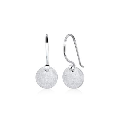Paar Ohrhänger ELLI "Ohrhänge Plättchen Kreis Matt 925 Silber", silber, Ohrringe, Damen, OneSize, ohne Stein, Silber 925 (Sterlingsilber) Image