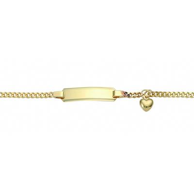 Goldarmband ADELIA´S "333 Gold Flach Panzer Armband Mit Motiven 16 cm Ø 2,4 mm", gold, Armbänder, Damen, 16, Gelbgold 33