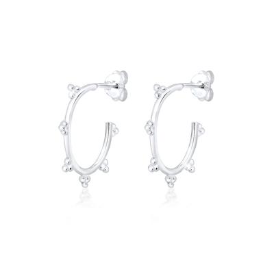 Paar Ohrstecker ELLI "Creole Geo Look Basic Kugeln Blogger 925er Silber", silber, Ohrringe, Damen, OneSize, ohne Stein, Silber 925 (Sterlingsilber) Image
