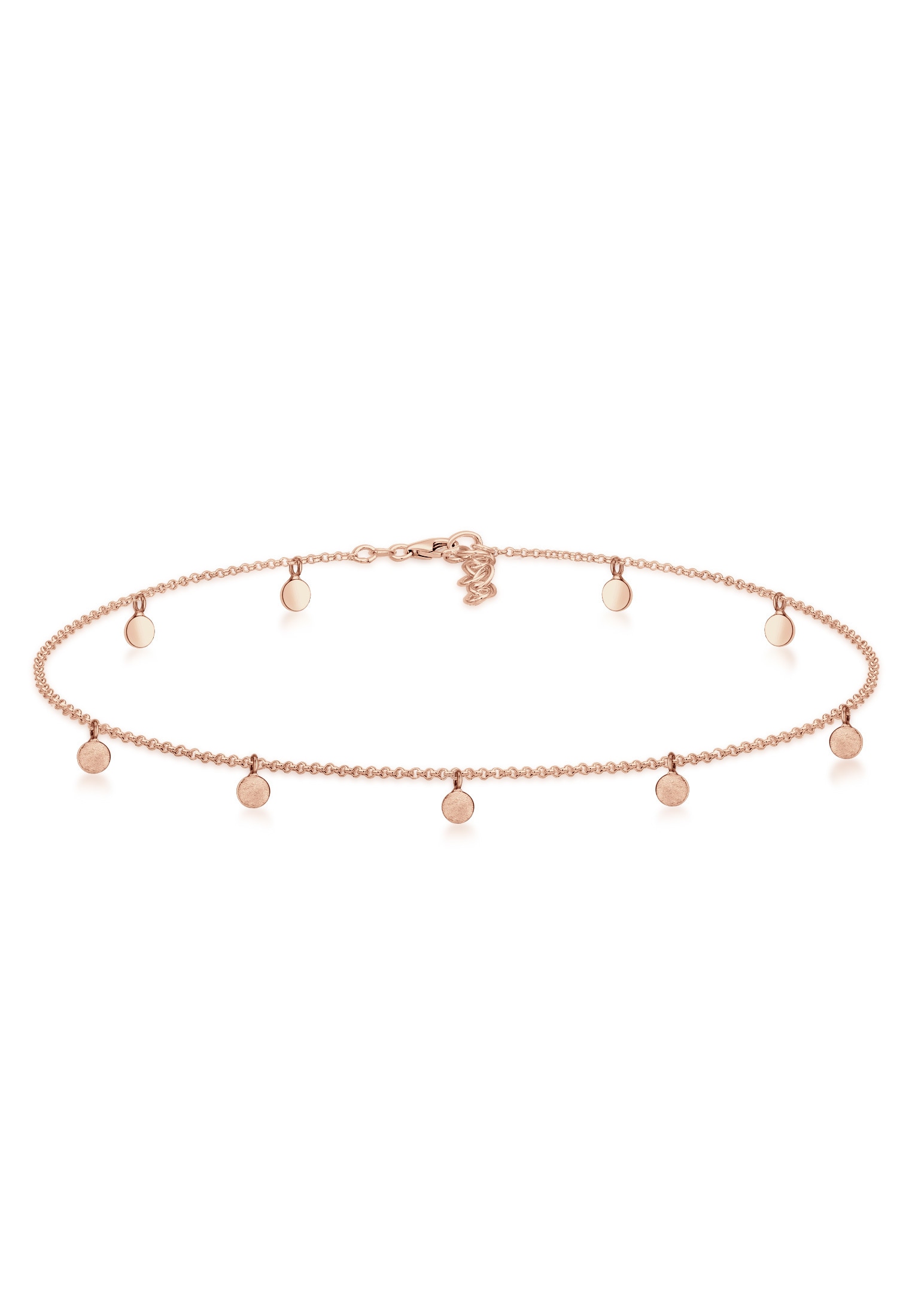 Collier ELLI "Choker Plättchen Coins Matt 925 Silber" Gr. 36, rosa (rosegold), Halsketten, Damen, 36, ohne Stein, Silber 925 (Sterlingsilber), L: 36 Image