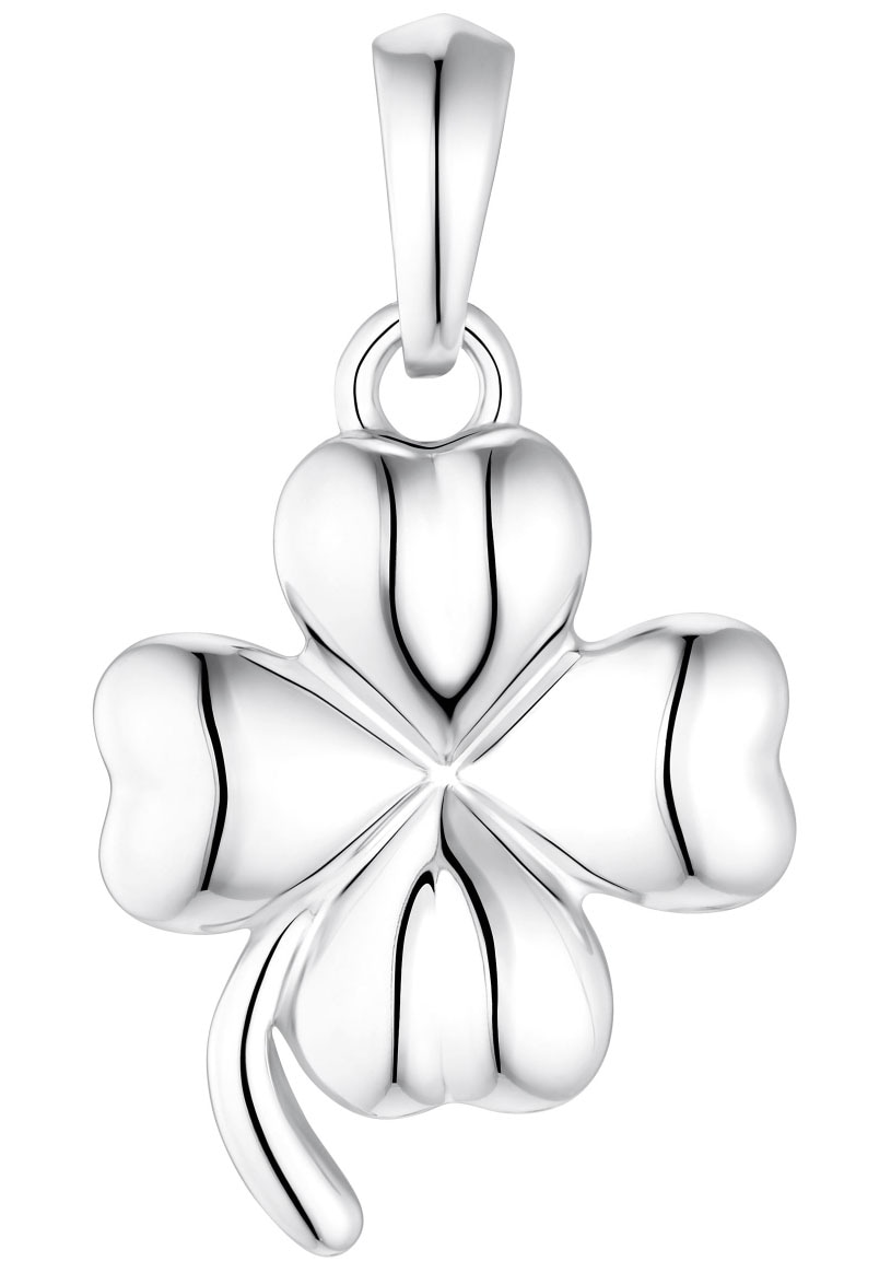 Kettenanhänger AMOR "Glücksbringer Klee", silber (silberfarben), Schmuckanhänger, Damen, Silber 925 (Sterlingsilber), 1,4 g, Kettenanhänger