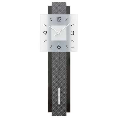 Pendelwanduhr AMS "7313", schwarz, Wanduhren, B/H/L: 7cm x 68cm x 22cm, Quarzuhr,Holzgehäuse,Esszimmer,Wohnzimmer,Made in Germany Image