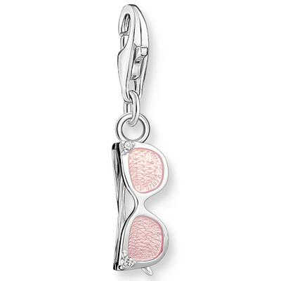 Charm-Einhänger THOMAS SABO "Sonnenbrille mit Steinen Silber, 2027-041-9", rosa (silberfarben, weiß, rosa, weiß), Charms, Damen, Silber 925 (Sterlingsilber), mit Zirkonia (synth.)