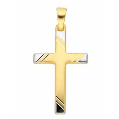 Ketten-Anhänger ADELIA´S "585 Gold Kreuz Anhänger", gold, Schmuckanhänger, Damen, Damen, Gelbgold 585, Goldschmuck für D