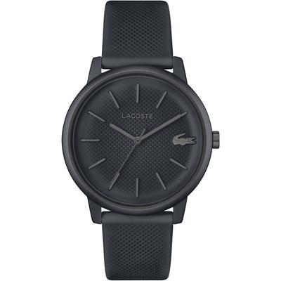 Quarzuhr LACOSTE "LACOSTE.12.12 MOVE", schwarz (dunkelgrau), Armbanduhren, Herren, Armbanduhr, Herrenuhr, Mineralglas, Silikonarmband Image
